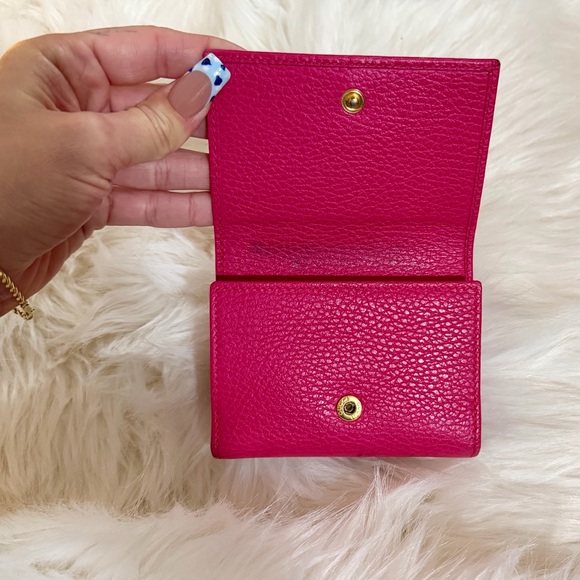 Gucci Fuchsia Leather Card Holder - Picture 6 of 6
